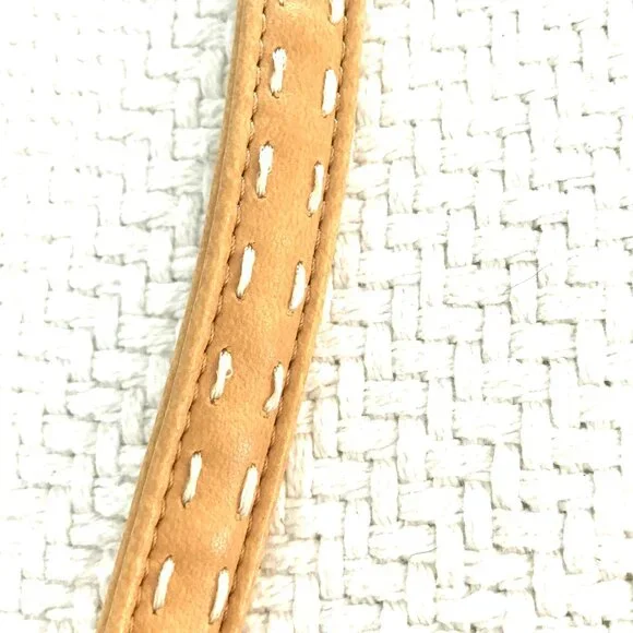 Aldo tan purse tassel stitching braid zip faux leather - Picture 4 of 8